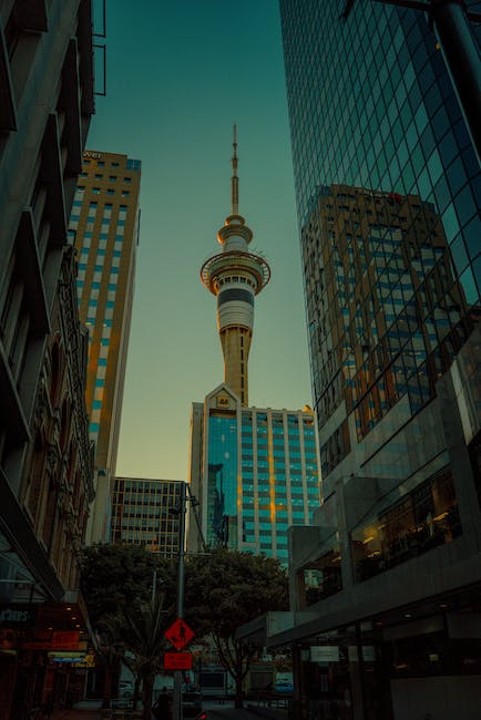 The Sky Tower in Auckland, New Zealand Under Blue Sly by Mushtaq Hussain